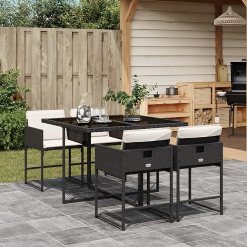 INLIFE 5-TLG. Garten-Essgruppe mit Kissen Schwarz Poly Rattan,Möbel,Gartenmöbel,Gartenmöbel-Sets,Schwarz,46 KG,3278021 INLIFE 5-TLG. Garten-Essgruppe mit Kissen Schwarz Poly Rattan,Möbel,Gartenmöbel,Gartenmöbel-Sets,Schwarz,46 KG,3278021 von INLIFE