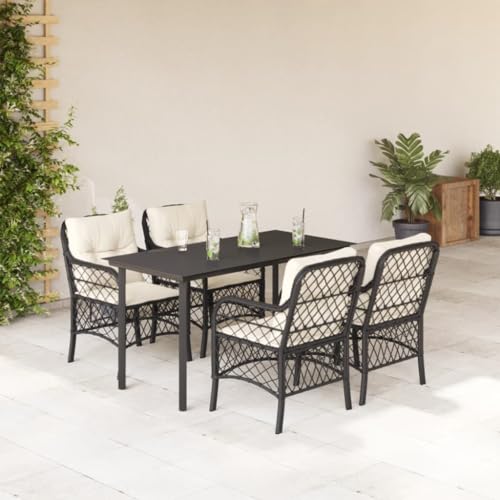 INLIFE 5-TLG. Garten-Essgruppe mit Kissen Schwarz Poly Rattan,Möbel,Gartenmöbel,Gartenmöbel-Sets,Schwarz,50 KG,3212091 INLIFE 5-TLG. Garten-Essgruppe mit Kissen Schwarz Poly Rattan,Möbel,Gartenmöbel,Gartenmöbel-Sets,Schwarz,50 KG,3212091 von INLIFE