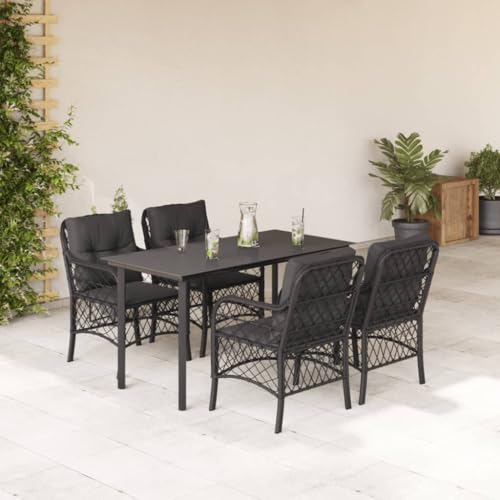 INLIFE 5-TLG. Garten-Essgruppe mit Kissen Schwarz Poly Rattan,Möbel,Gartenmöbel,Gartenmöbel-Sets,Schwarz,50 KG,3212105 INLIFE 5-TLG. Garten-Essgruppe mit Kissen Schwarz Poly Rattan,Möbel,Gartenmöbel,Gartenmöbel-Sets,Schwarz,50 KG,3212105 von INLIFE