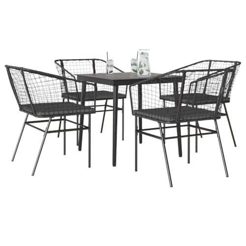 INLIFE 5-TLG. Garten-Essgruppe mit Kissen Schwarz Poly Rattan Glas,Möbel,Gartenmöbel,Gartenmöbel-Sets,Schwarz,39.6 KG,3334500 INLIFE 5-TLG. Garten-Essgruppe mit Kissen Schwarz Poly Rattan Glas,Möbel,Gartenmöbel,Gartenmöbel-Sets,Schwarz,39.6 KG,3334500 von INLIFE