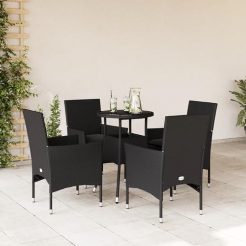 INLIFE 5-TLG. Garten-Essgruppe mit Kissen Schwarz Poly Rattan und Glas,Möbel,Gartenmöbel,Gartenmöbel-Sets,Schwarz,35.3 KG,3278618 INLIFE 5-TLG. Garten-Essgruppe mit Kissen Schwarz Poly Rattan und Glas,Möbel,Gartenmöbel,Gartenmöbel-Sets,Schwarz,35.3 KG,3278618 von INLIFE