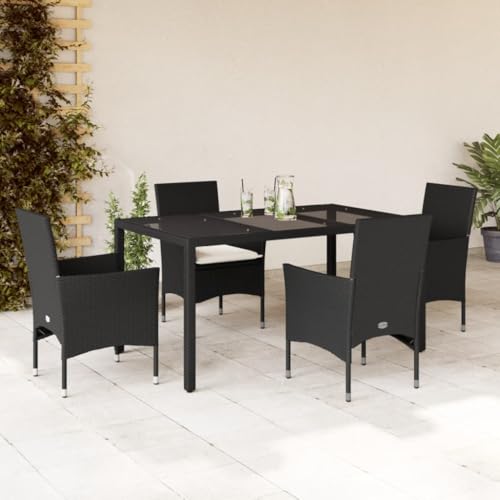 INLIFE 5-TLG. Garten-Essgruppe mit Kissen Schwarz Poly Rattan und Glas,Möbel,Gartenmöbel,Gartenmöbel-Sets,Schwarz,50 KG,3278539 INLIFE 5-TLG. Garten-Essgruppe mit Kissen Schwarz Poly Rattan und Glas,Möbel,Gartenmöbel,Gartenmöbel-Sets,Schwarz,50 KG,3278539 von INLIFE