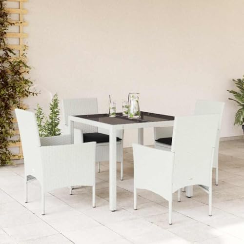 INLIFE 5-TLG. Garten-Essgruppe mit Kissen Weiß Poly Rattan und Glas,Möbel,Gartenmöbel,Gartenmöbel-Sets,Weiß,43.7 KG,3278580 INLIFE 5-TLG. Garten-Essgruppe mit Kissen Weiß Poly Rattan und Glas,Möbel,Gartenmöbel,Gartenmöbel-Sets,Weiß,43.7 KG,3278580 von INLIFE