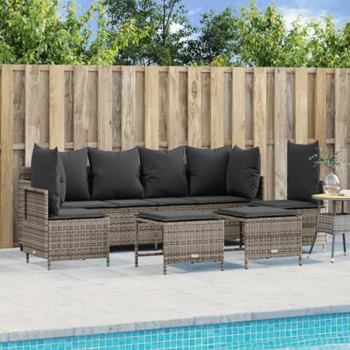 INLIFE 5-TLG. Garten-Sofagarnitur mit Kissen Grau Poly Rattan,Möbel,Gartenmöbel,Gartenmöbel-Sets,Grau,40 KG,3261547 INLIFE 5-TLG. Garten-Sofagarnitur mit Kissen Grau Poly Rattan,Möbel,Gartenmöbel,Gartenmöbel-Sets,Grau,40 KG,3261547 von INLIFE