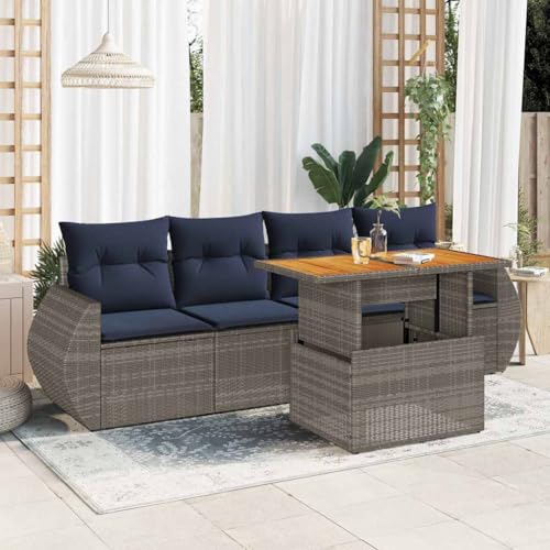 INLIFE 5-TLG. Garten-Sofagarnitur mit Kissen Grau Poly Rattan,Möbel,Gartenmöbel,Gartenmöbel-Sets,Grau,50 KG,3327211 INLIFE 5-TLG. Garten-Sofagarnitur mit Kissen Grau Poly Rattan,Möbel,Gartenmöbel,Gartenmöbel-Sets,Grau,50 KG,3327211 von INLIFE