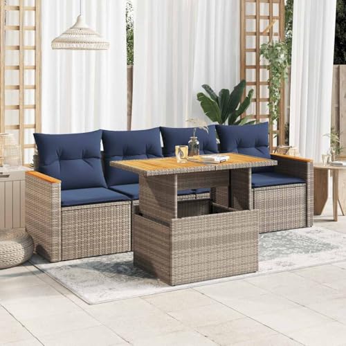INLIFE 5-TLG. Garten-Sofagarnitur mit Kissen Grau Poly Rattan,Möbel,Gartenmöbel,Gartenmöbel-Sets,Grau,50 KG,3327435 INLIFE 5-TLG. Garten-Sofagarnitur mit Kissen Grau Poly Rattan,Möbel,Gartenmöbel,Gartenmöbel-Sets,Grau,50 KG,3327435 von INLIFE