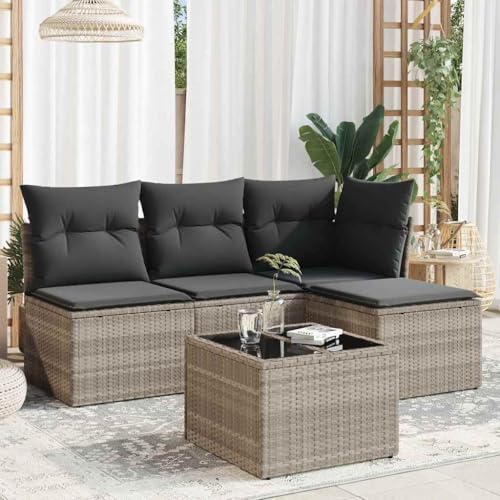 INLIFE 5-TLG. Garten-Sofagarnitur mit Kissen Hellgrau Poly Rattan,Möbel,Gartenmöbel,Gartenmöbel-Sets,Grau,40 KG,3217512 INLIFE 5-TLG. Garten-Sofagarnitur mit Kissen Hellgrau Poly Rattan,Möbel,Gartenmöbel,Gartenmöbel-Sets,Grau,40 KG,3217512 von INLIFE