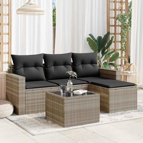 INLIFE 5-TLG. Garten-Sofagarnitur mit Kissen Hellgrau Poly Rattan,Möbel,Gartenmöbel,Gartenmöbel-Sets,Grau,40 KG,3218872 INLIFE 5-TLG. Garten-Sofagarnitur mit Kissen Hellgrau Poly Rattan,Möbel,Gartenmöbel,Gartenmöbel-Sets,Grau,40 KG,3218872 von INLIFE