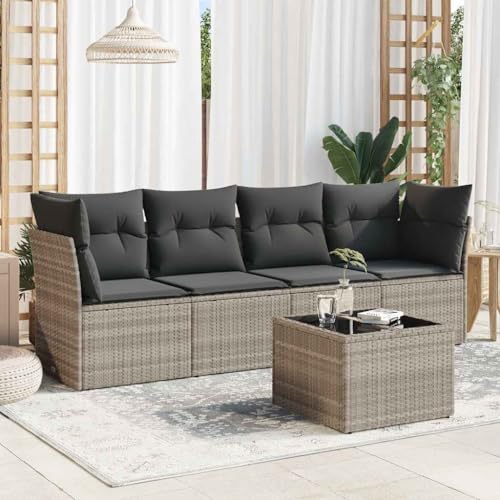 INLIFE 5-TLG. Garten-Sofagarnitur mit Kissen Hellgrau Poly Rattan,Möbel,Gartenmöbel,Gartenmöbel-Sets,Grau,44.6 KG,3249081 INLIFE 5-TLG. Garten-Sofagarnitur mit Kissen Hellgrau Poly Rattan,Möbel,Gartenmöbel,Gartenmöbel-Sets,Grau,44.6 KG,3249081 von INLIFE