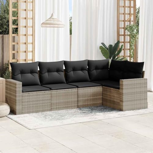 INLIFE 5-TLG. Garten-Sofagarnitur mit Kissen Hellgrau Poly Rattan,Möbel,Gartenmöbel,Gartensitzmöbel,Gartensofaelemente,Grau,43.8 KG,3251269 INLIFE 5-TLG. Garten-Sofagarnitur mit Kissen Hellgrau Poly Rattan,Möbel,Gartenmöbel,Gartensitzmöbel,Gartensofaelemente,Grau,43.8 KG,3251269 von INLIFE