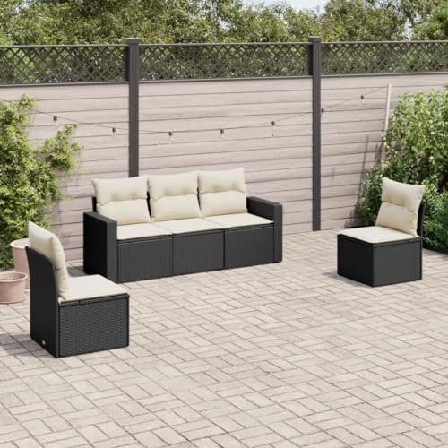 INLIFE 5-TLG. Garten-Sofagarnitur mit Kissen Schwarz Poly Rattan,Möbel,Gartenmöbel,Gartenmöbel-Sets,Schwarz,40 KG,3218776 INLIFE 5-TLG. Garten-Sofagarnitur mit Kissen Schwarz Poly Rattan,Möbel,Gartenmöbel,Gartenmöbel-Sets,Schwarz,40 KG,3218776 von INLIFE