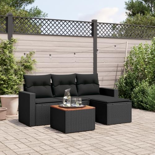INLIFE 5-TLG. Garten-Sofagarnitur mit Kissen Schwarz Poly Rattan,Möbel,Gartenmöbel,Gartenmöbel-Sets,Schwarz,40 KG,3256419 INLIFE 5-TLG. Garten-Sofagarnitur mit Kissen Schwarz Poly Rattan,Möbel,Gartenmöbel,Gartenmöbel-Sets,Schwarz,40 KG,3256419 von INLIFE