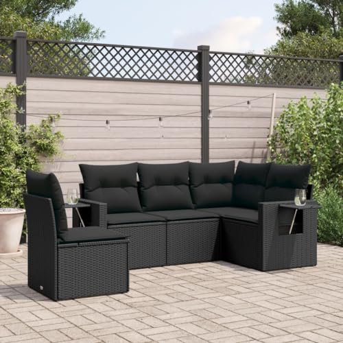 INLIFE 5-TLG. Garten-Sofagarnitur mit Kissen Schwarz Poly Rattan,Möbel,Gartenmöbel,Gartenmöbel-Sets,Schwarz,45 KG,3252502 INLIFE 5-TLG. Garten-Sofagarnitur mit Kissen Schwarz Poly Rattan,Möbel,Gartenmöbel,Gartenmöbel-Sets,Schwarz,45 KG,3252502 von INLIFE