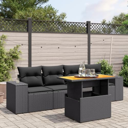 INLIFE 5-TLG. Garten-Sofagarnitur mit Kissen Schwarz Poly Rattan,Möbel,Gartenmöbel,Gartenmöbel-Sets,Schwarz,50 KG,3272511 INLIFE 5-TLG. Garten-Sofagarnitur mit Kissen Schwarz Poly Rattan,Möbel,Gartenmöbel,Gartenmöbel-Sets,Schwarz,50 KG,3272511 von INLIFE