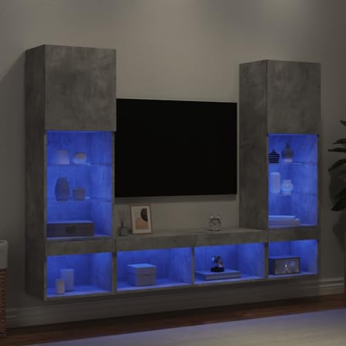INLIFE 5-TLG. Wohnwand mit LED-Beleuchtung Betongrau Holzwerkstoff,Möbel,TV-Möbel,Grau,62.93 KG,3216693 INLIFE 5-TLG. Wohnwand mit LED-Beleuchtung Betongrau Holzwerkstoff,Möbel,TV-Möbel,Grau,62.93 KG,3216693 von INLIFE