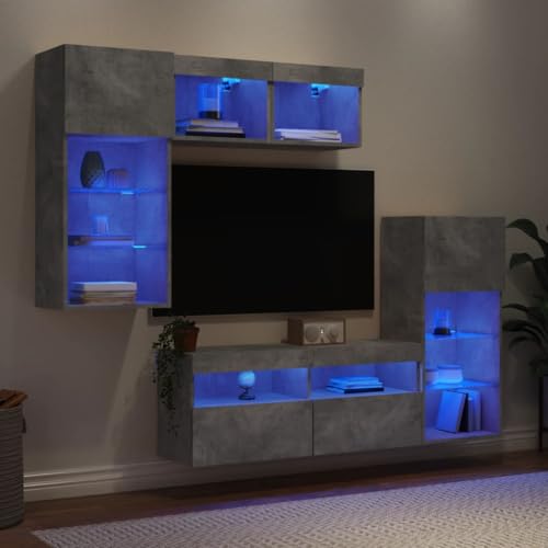 INLIFE 5-TLG. Wohnwand mit LED-Beleuchtung Betongrau Holzwerkstoff,Möbel,TV-Möbel,Grau,79.24 KG,3216728 INLIFE 5-TLG. Wohnwand mit LED-Beleuchtung Betongrau Holzwerkstoff,Möbel,TV-Möbel,Grau,79.24 KG,3216728 von INLIFE