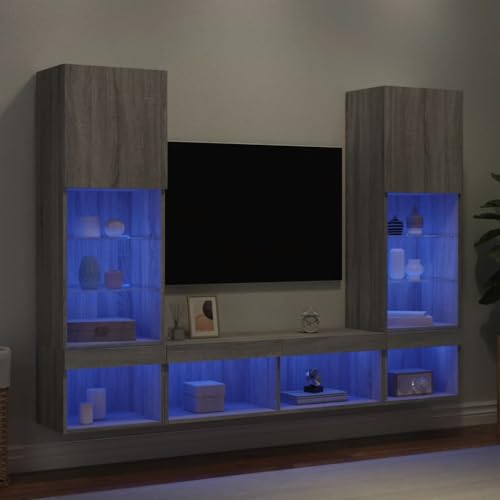 INLIFE 5-TLG. Wohnwand mit LED-Beleuchtung Grau Sonoma Holzwerkstoff,Möbel,TV-Möbel,Grau,63.04 KG,3216695 INLIFE 5-TLG. Wohnwand mit LED-Beleuchtung Grau Sonoma Holzwerkstoff,Möbel,TV-Möbel,Grau,63.04 KG,3216695 von INLIFE