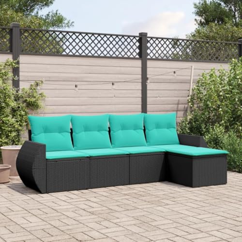 INLIFE 5-teiliges Gartensofa-Set mit Kissen, schwarzes Polyrattan,Möbel,Gartenmöbel,Gartenmöbel-Sets,Schwarz,40 KG,3221286 INLIFE 5-teiliges Gartensofa-Set mit Kissen, schwarzes Polyrattan,Möbel,Gartenmöbel,Gartenmöbel-Sets,Schwarz,40 KG,3221286 von INLIFE