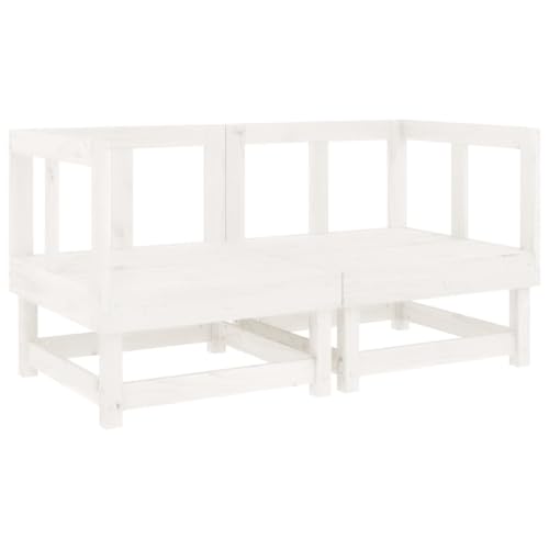 INLIFE 6-TLG. Garten-Lounge-Set Weiß Massivholz Kiefer,Möbel,Gartenmöbel,Gartenmöbel-Sets,Weiß,47.41 KG,3186446 von INLIFE