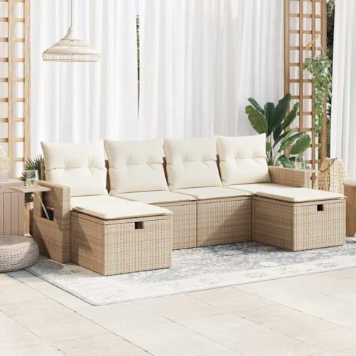 INLIFE 6-TLG. Garten-Sofagarnitur mit Kissen Beige Poly Rattan,Möbel,Gartenmöbel,Gartenmöbel-Sets,Beige,50 KG,3325524 INLIFE 6-TLG. Garten-Sofagarnitur mit Kissen Beige Poly Rattan,Möbel,Gartenmöbel,Gartenmöbel-Sets,Beige,50 KG,3325524 von INLIFE
