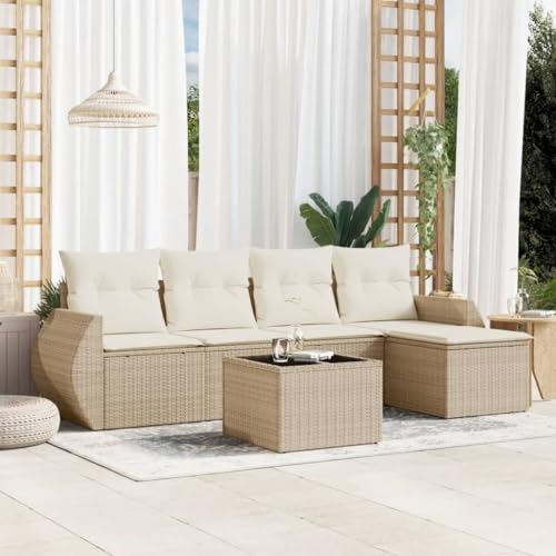INLIFE 6-TLG. Garten-Sofagarnitur mit Kissen Beige Poly Rattan,Möbel,Gartenmöbel,Gartenmöbel-Sets,Beige,51.8 KG,3253635 INLIFE 6-TLG. Garten-Sofagarnitur mit Kissen Beige Poly Rattan,Möbel,Gartenmöbel,Gartenmöbel-Sets,Beige,51.8 KG,3253635 von INLIFE
