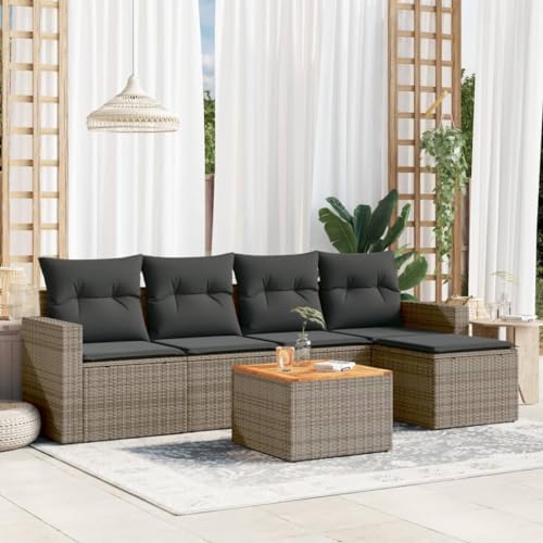 INLIFE 6-TLG. Garten-Sofagarnitur mit Kissen Grau Poly Rattan,Möbel,Gartenmöbel,Gartenmöbel-Sets,Grau,50 KG,3256431 INLIFE 6-TLG. Garten-Sofagarnitur mit Kissen Grau Poly Rattan,Möbel,Gartenmöbel,Gartenmöbel-Sets,Grau,50 KG,3256431 von INLIFE