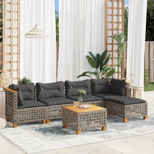 INLIFE 6-TLG. Garten-Sofagarnitur mit Kissen Grau Poly Rattan,Möbel,Gartenmöbel,Gartenmöbel-Sets,Grau,50 KG,3261795 INLIFE 6-TLG. Garten-Sofagarnitur mit Kissen Grau Poly Rattan,Möbel,Gartenmöbel,Gartenmöbel-Sets,Grau,50 KG,3261795 von INLIFE