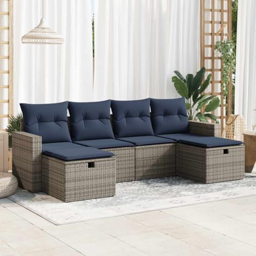 INLIFE 6-TLG. Garten-Sofagarnitur mit Kissen Grau Poly Rattan,Möbel,Gartenmöbel,Gartenmöbel-Sets,Grau,50 KG,3325427 INLIFE 6-TLG. Garten-Sofagarnitur mit Kissen Grau Poly Rattan,Möbel,Gartenmöbel,Gartenmöbel-Sets,Grau,50 KG,3325427 von INLIFE