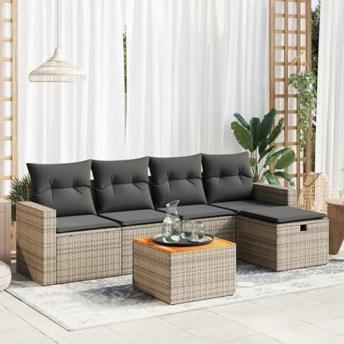 INLIFE 6-TLG. Garten-Sofagarnitur mit Kissen Grau Poly Rattan,Möbel,Gartenmöbel,Gartenmöbel-Sets,Grau,50 KG,3325784 INLIFE 6-TLG. Garten-Sofagarnitur mit Kissen Grau Poly Rattan,Möbel,Gartenmöbel,Gartenmöbel-Sets,Grau,50 KG,3325784 von INLIFE