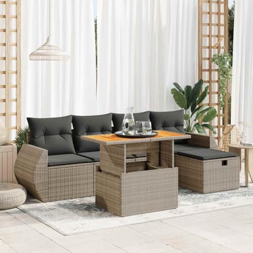 INLIFE 6-TLG. Garten-Sofagarnitur mit Kissen Grau Poly Rattan Akazie,Möbel,Gartenmöbel,Gartenmöbel-Sets,Grau,58.4 KG,3328054 INLIFE 6-TLG. Garten-Sofagarnitur mit Kissen Grau Poly Rattan Akazie,Möbel,Gartenmöbel,Gartenmöbel-Sets,Grau,58.4 KG,3328054 von INLIFE