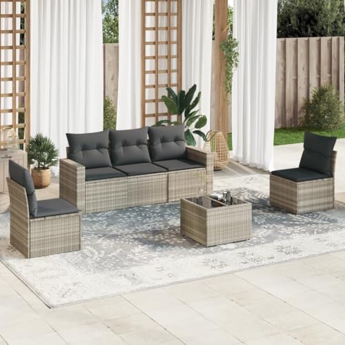 INLIFE 6-TLG. Garten-Sofagarnitur mit Kissen Hellgrau Poly Rattan,Möbel,Gartenmöbel,Gartenmöbel-Sets,Grau,50 KG,3218792 INLIFE 6-TLG. Garten-Sofagarnitur mit Kissen Hellgrau Poly Rattan,Möbel,Gartenmöbel,Gartenmöbel-Sets,Grau,50 KG,3218792 von INLIFE