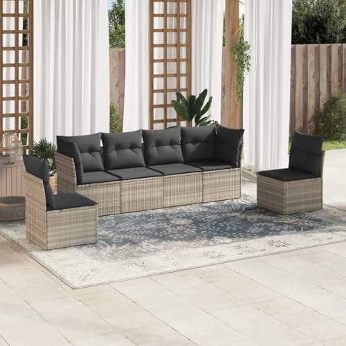INLIFE 6-TLG. Garten-Sofagarnitur mit Kissen Hellgrau Poly Rattan,Möbel,Gartenmöbel,Gartenmöbel-Sets,Grau,50 KG,3249211 INLIFE 6-TLG. Garten-Sofagarnitur mit Kissen Hellgrau Poly Rattan,Möbel,Gartenmöbel,Gartenmöbel-Sets,Grau,50 KG,3249211 von INLIFE