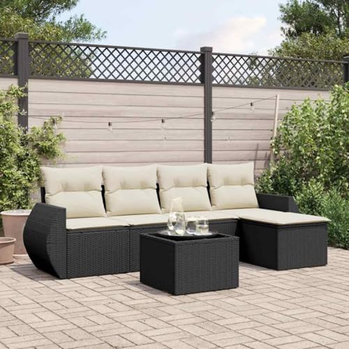 INLIFE 6-TLG. Garten-Sofagarnitur mit Kissen Schwarz Poly Rattan,Möbel,Gartenmöbel,Gartenmöbel-Sets,Schwarz,50 KG,3253633 INLIFE 6-TLG. Garten-Sofagarnitur mit Kissen Schwarz Poly Rattan,Möbel,Gartenmöbel,Gartenmöbel-Sets,Schwarz,50 KG,3253633 von INLIFE