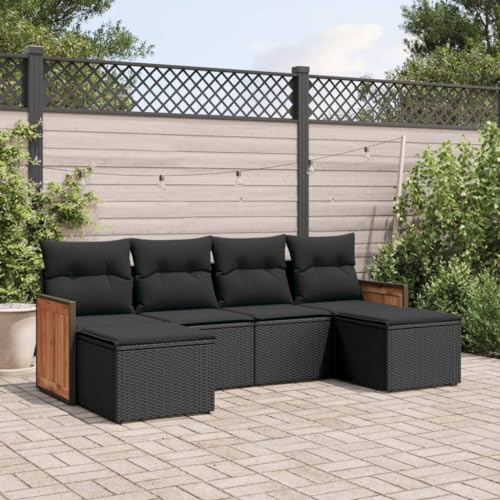 INLIFE 6-TLG. Garten-Sofagarnitur mit Kissen Schwarz Poly Rattan,Möbel,Gartenmöbel,Gartenmöbel-Sets,Schwarz,50 KG,3260298 INLIFE 6-TLG. Garten-Sofagarnitur mit Kissen Schwarz Poly Rattan,Möbel,Gartenmöbel,Gartenmöbel-Sets,Schwarz,50 KG,3260298 von INLIFE
