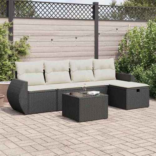 INLIFE 6-TLG. Garten-Sofagarnitur mit Kissen Schwarz Poly Rattan,Möbel,Gartenmöbel,Gartenmöbel-Sets,Schwarz,50 KG,3325572 INLIFE 6-TLG. Garten-Sofagarnitur mit Kissen Schwarz Poly Rattan,Möbel,Gartenmöbel,Gartenmöbel-Sets,Schwarz,50 KG,3325572 von INLIFE