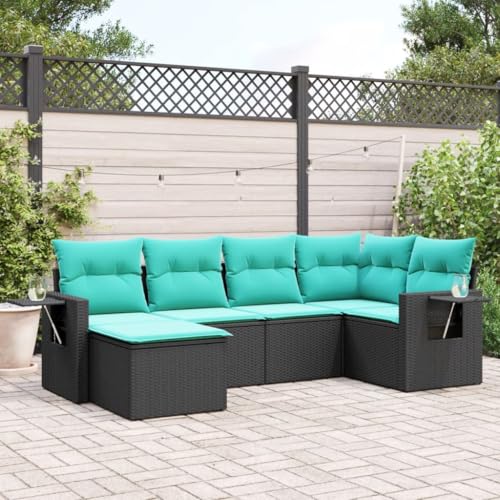 INLIFE 6-teiliges Gartensofa-Set mit Kissen, schwarzes Polyrattan,Möbel,Gartenmöbel,Gartenmöbel-Sets,Schwarz,50 KG,3220456 INLIFE 6-teiliges Gartensofa-Set mit Kissen, schwarzes Polyrattan,Möbel,Gartenmöbel,Gartenmöbel-Sets,Schwarz,50 KG,3220456 von INLIFE
