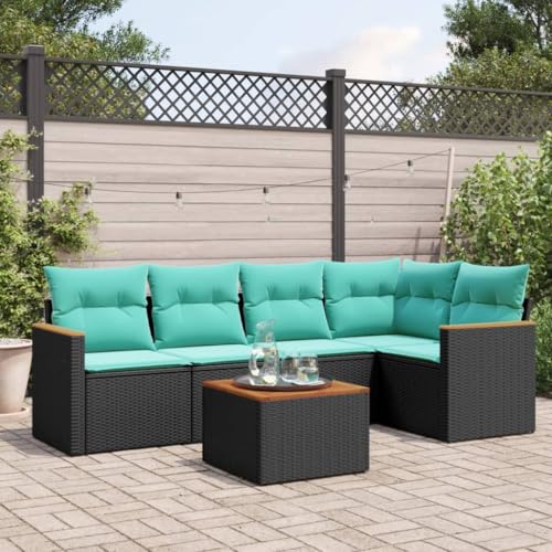 INLIFE 6-teiliges Gartensofa-Set mit Kissen, schwarzes Polyrattan,Möbel,Gartenmöbel,Gartenmöbel-Sets,Schwarz,50 KG,3225952 INLIFE 6-teiliges Gartensofa-Set mit Kissen, schwarzes Polyrattan,Möbel,Gartenmöbel,Gartenmöbel-Sets,Schwarz,50 KG,3225952 von INLIFE