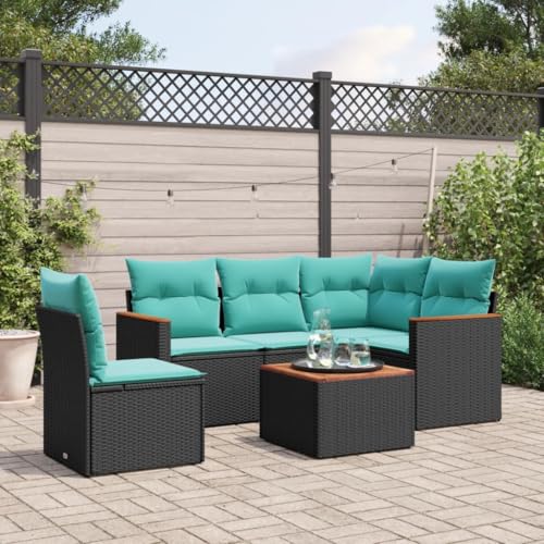 INLIFE 6-teiliges Gartensofa-Set mit Kissen, schwarzes Polyrattan,Möbel,Gartenmöbel,Gartenmöbel-Sets,Schwarz,50 KG,3225980 INLIFE 6-teiliges Gartensofa-Set mit Kissen, schwarzes Polyrattan,Möbel,Gartenmöbel,Gartenmöbel-Sets,Schwarz,50 KG,3225980 von INLIFE