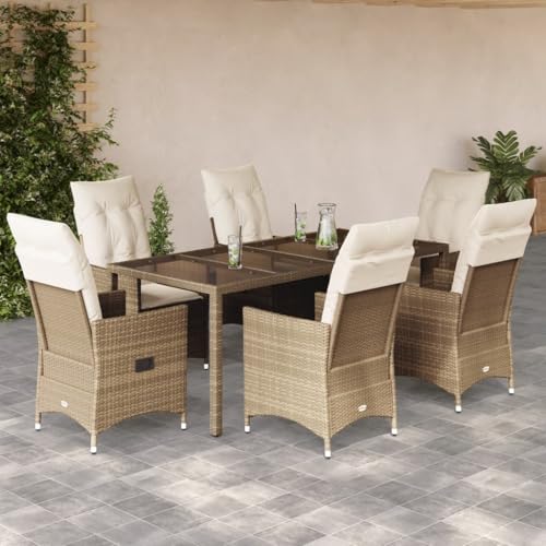 INLIFE 7-TLG. Garten-Essgruppe mit Kissen Beige Poly Rattan,Möbel,Gartenmöbel,Gartenmöbel-Sets,84.4 KG,3276805 INLIFE 7-TLG. Garten-Essgruppe mit Kissen Beige Poly Rattan,Möbel,Gartenmöbel,Gartenmöbel-Sets,84.4 KG,3276805 von INLIFE