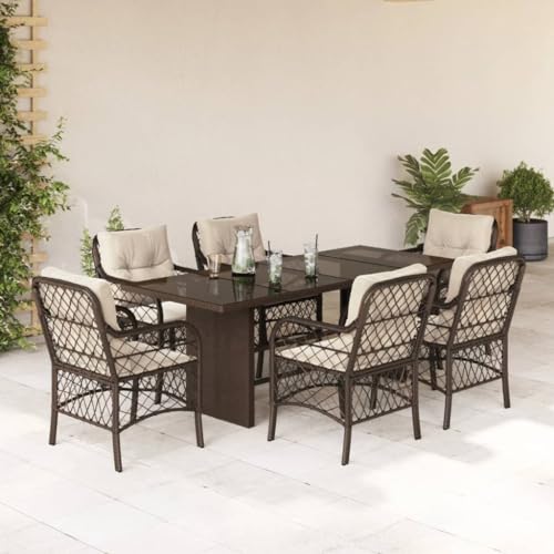 INLIFE 7-TLG. Garten-Essgruppe mit Kissen Braun Poly Rattan,Möbel,Gartenmöbel,Gartenmöbel-Sets,Braun,68.6 KG,3212058 INLIFE 7-TLG. Garten-Essgruppe mit Kissen Braun Poly Rattan,Möbel,Gartenmöbel,Gartenmöbel-Sets,Braun,68.6 KG,3212058 von INLIFE