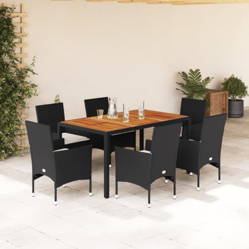 INLIFE 7-TLG. Garten-Essgruppe mit Kissen Schwarz Poly Rattan Akazie,Möbel,Gartenmöbel,Gartenmöbel-Sets,Schwarz,59.8 KG,3278666 INLIFE 7-TLG. Garten-Essgruppe mit Kissen Schwarz Poly Rattan Akazie,Möbel,Gartenmöbel,Gartenmöbel-Sets,Schwarz,59.8 KG,3278666 von INLIFE
