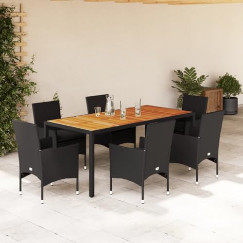 INLIFE 7-TLG. Garten-Essgruppe mit Kissen Schwarz Poly Rattan Akazie,Möbel,Gartenmöbel,Gartenmöbel-Sets,Schwarz,64.1 KG,3278673 INLIFE 7-TLG. Garten-Essgruppe mit Kissen Schwarz Poly Rattan Akazie,Möbel,Gartenmöbel,Gartenmöbel-Sets,Schwarz,64.1 KG,3278673 von INLIFE