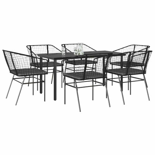 INLIFE 7-TLG. Garten-Essgruppe mit Kissen Schwarz Poly Rattan Glas,Möbel,Gartenmöbel,Gartenmöbel-Sets,Schwarz,59.15 KG,3334601 INLIFE 7-TLG. Garten-Essgruppe mit Kissen Schwarz Poly Rattan Glas,Möbel,Gartenmöbel,Gartenmöbel-Sets,Schwarz,59.15 KG,3334601 von INLIFE