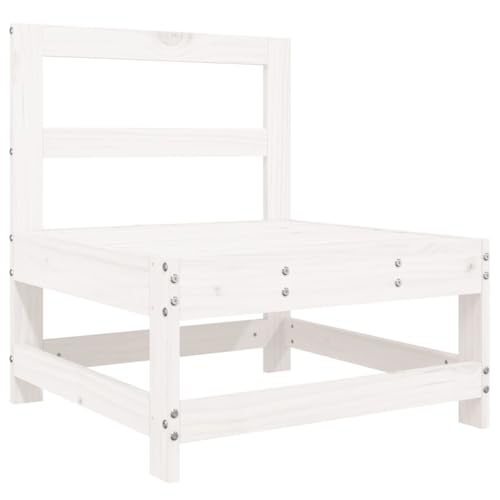 INLIFE 7-TLG. Garten-Lounge-Set Weiß Massivholz Kiefer,Möbel,Gartenmöbel,Gartenmöbel-Sets,Weiß,62.21 KG,3186229 von INLIFE