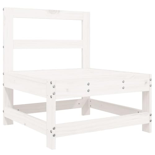 INLIFE 7-TLG. Garten-Lounge-Set Weiß Massivholz Kiefer,Möbel,Gartenmöbel,Gartenmöbel-Sets,Weiß,62.63 KG,3186257 von INLIFE