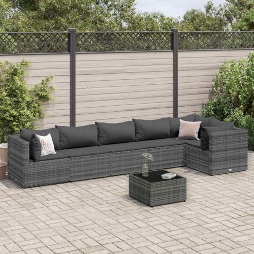 INLIFE 7-TLG. Garten-Lounge-Set mit Kissen Grau Poly Rattan,Möbel,Gartenmöbel,Gartenmöbel-Sets,Grau,48.15 KG,3308114 INLIFE 7-TLG. Garten-Lounge-Set mit Kissen Grau Poly Rattan,Möbel,Gartenmöbel,Gartenmöbel-Sets,Grau,48.15 KG,3308114 von INLIFE