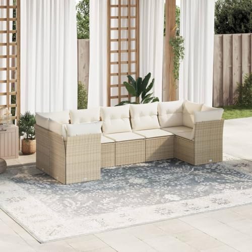 INLIFE 7-TLG. Garten-Sofagarnitur mit Kissen Beige Poly Rattan,Möbel,Gartenmöbel,Gartenmöbel-Sets,Beige,60 KG,3218118 INLIFE 7-TLG. Garten-Sofagarnitur mit Kissen Beige Poly Rattan,Möbel,Gartenmöbel,Gartenmöbel-Sets,Beige,60 KG,3218118 von INLIFE