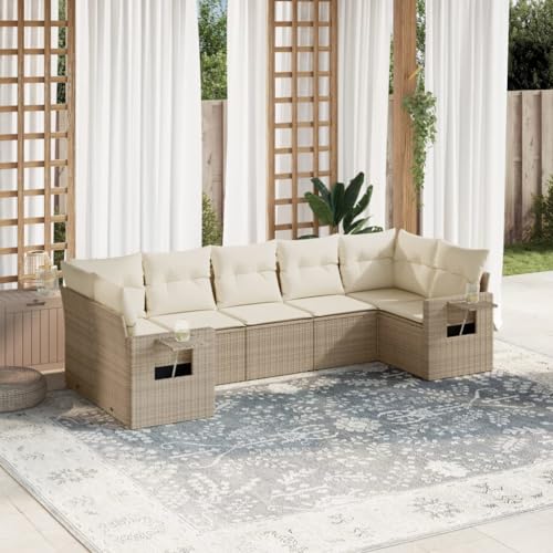 INLIFE 7-TLG. Garten-Sofagarnitur mit Kissen Beige Poly Rattan,Möbel,Gartenmöbel,Gartenmöbel-Sets,Beige,60 KG,3220587 INLIFE 7-TLG. Garten-Sofagarnitur mit Kissen Beige Poly Rattan,Möbel,Gartenmöbel,Gartenmöbel-Sets,Beige,60 KG,3220587 von INLIFE