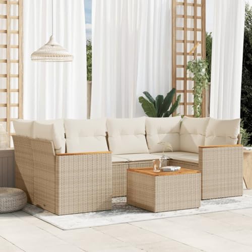 INLIFE 7-TLG. Garten-Sofagarnitur mit Kissen Beige Poly Rattan,Möbel,Gartenmöbel,Gartenmöbel-Sets,Beige,60 KG,3225799 INLIFE 7-TLG. Garten-Sofagarnitur mit Kissen Beige Poly Rattan,Möbel,Gartenmöbel,Gartenmöbel-Sets,Beige,60 KG,3225799 von INLIFE