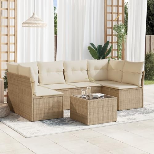 INLIFE 7-TLG. Garten-Sofagarnitur mit Kissen Beige Poly Rattan,Möbel,Gartenmöbel,Gartenmöbel-Sets,Beige,60 KG,3249237 INLIFE 7-TLG. Garten-Sofagarnitur mit Kissen Beige Poly Rattan,Möbel,Gartenmöbel,Gartenmöbel-Sets,Beige,60 KG,3249237 von INLIFE